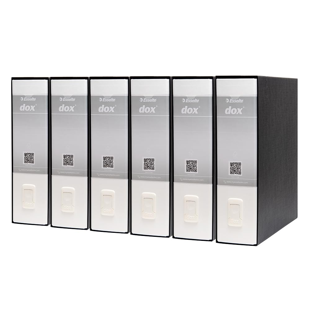 Esselte Rexel D26103 Dox 1 - Pack de 6 Archivadores de palanca, formato A4, color blanco