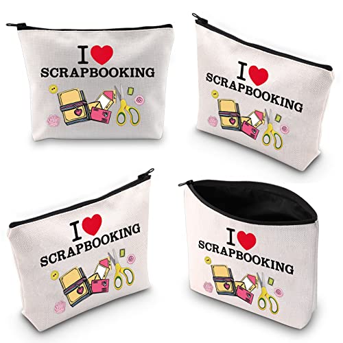 Image of WZMPA Scrapbook Lover Cosmetic Makeup Bag Scrapbook Fan Gift I Love Scrapbooking Zipper Pouch Bag For Women Girls (Scrapbooking)