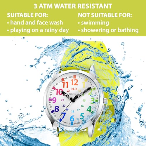 Image of Kids Analog Watch, Learning Watch for Kids 8-12, Waterproof Time Teacher Watches for Boys Ages 5-7 6-8, Easy to Read Educational Girls Watches Ages 8-12, Great Gift Boys Girls Year 4-12 Old Waterproof