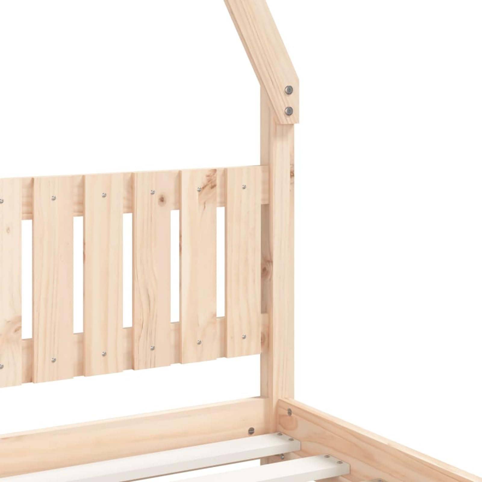 Holz Kinderbett Hausform | Massives Kiefernholz | 80x160 cm Matratze | Für Kinder ab 4 Jahren Model834504
