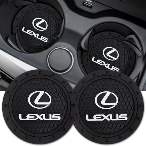 Car Cup Holder Coaster for Lexus Series Recessed Silicone Non Slip Car Interior Accessories Drink Car Coaster 2PC Black