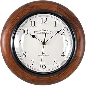   FirsTime-Co-Walnut-Round-Wall-Clock-1110055