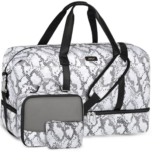 IBFUN Weekender Bags for Women, Travel Duffle Bag with Shoe Compartment Carry on Weekender Overnight Duffel for Weekend Travel Business Trip 3PCS