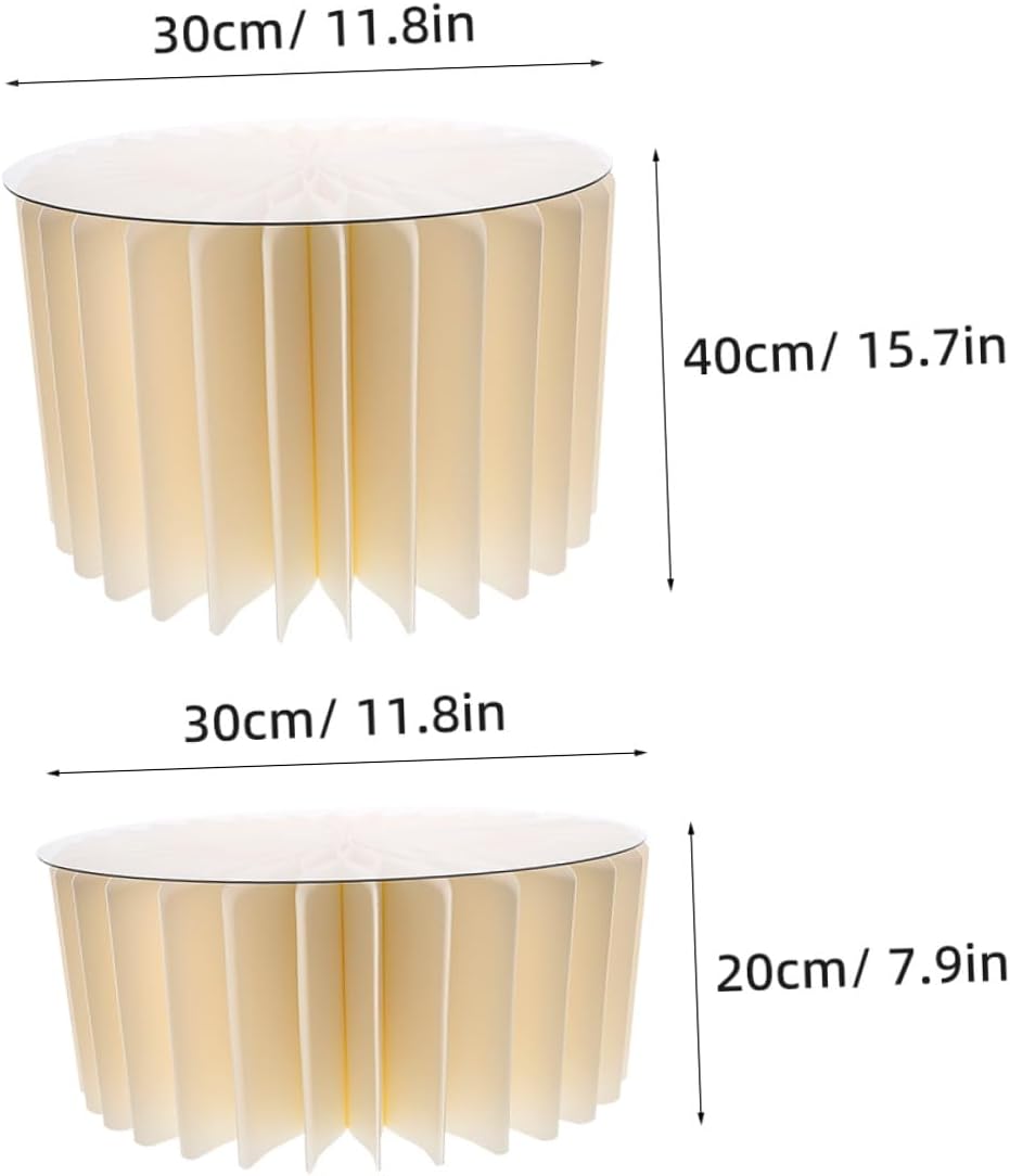 2pcs White Foldable round Cylinder Cake Cylinder Pedestal Stands for Party Decor, Wedding Centerpiece Table Backdrop Display, 30cm Diameter X 20cm 40cm Height