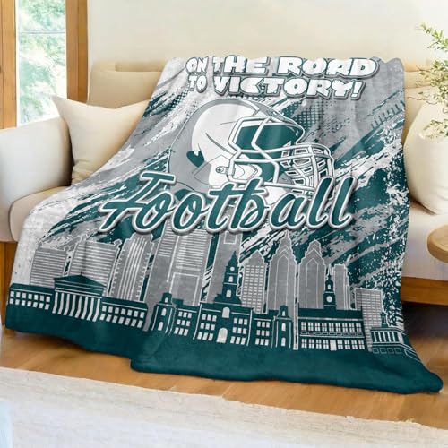 WKLKHMXBS Football Throw Blanket for Men Women Football Gifts for Fans Sports Team Color Blanket for Christmas and Birthdays 60 x 50
