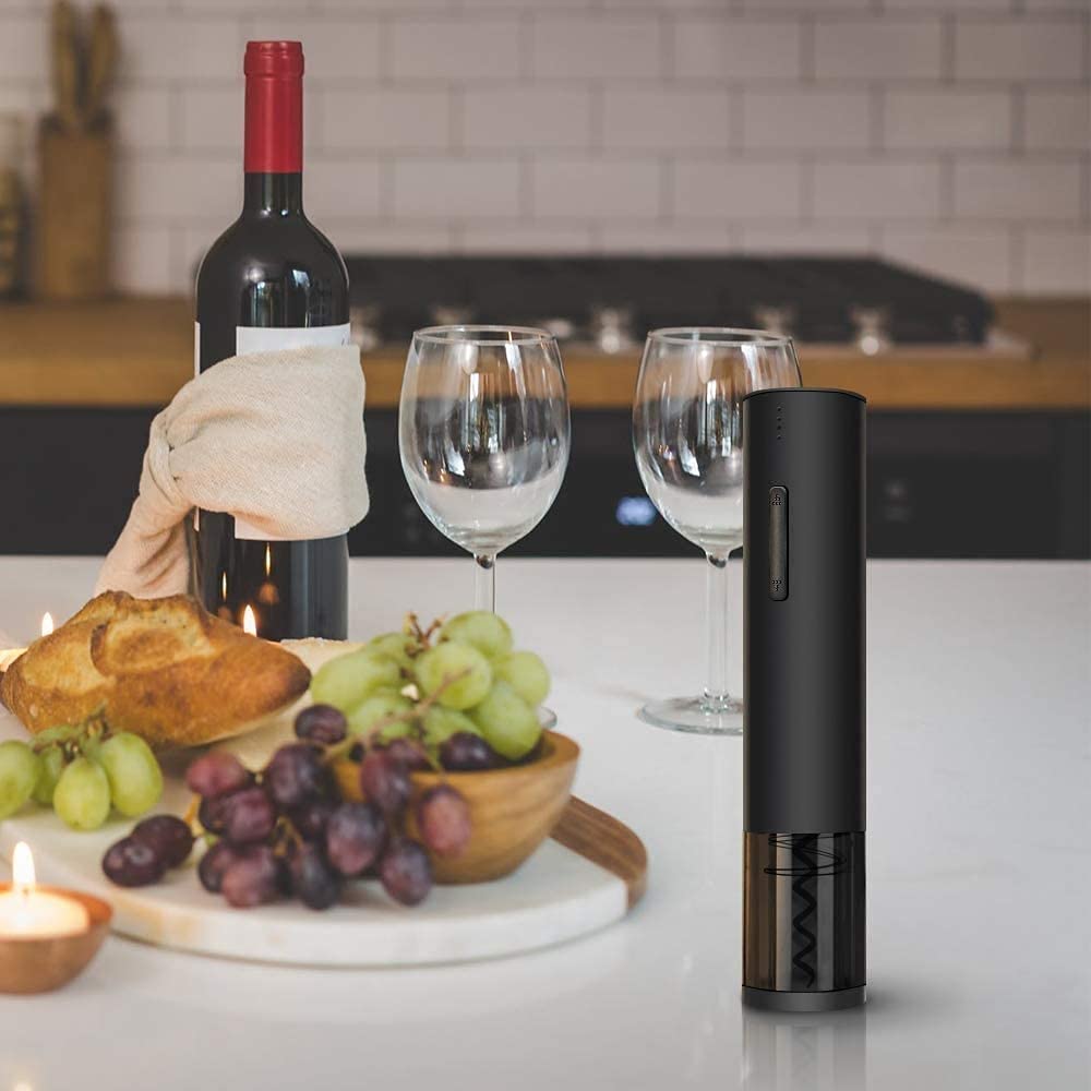 Abrigos de Botella de Vino eléctricos, Conjunto, sacacorchos automáticos Recargables, abrelatas de Vino, eléctrico, Contiene Cortador de lámina, colourador, línea de Carga de Vino USB