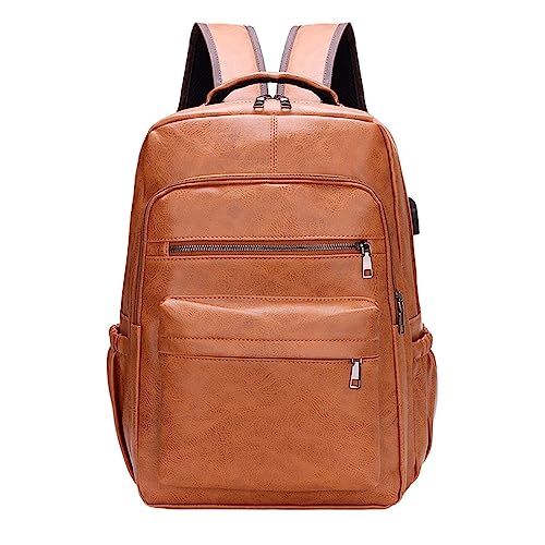 oshhni Mochila masculina para laptop com porta de carregamento resistente ao desgaste à prova d'água Mochila para computador casual para viagens de rua, AMARELO