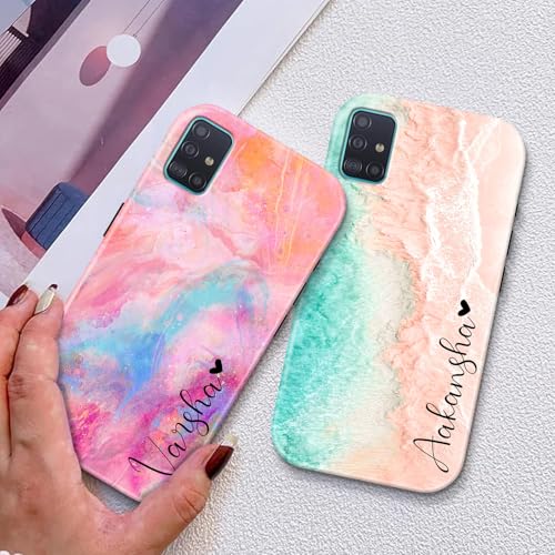 Image of COLORflow Back Cover Compatible with Samsung Galaxy A71 | Marble Colors Customized | Glossy Armoured Bumper with Camera Protection Back Cover Compatible with Samsung Galaxy A71