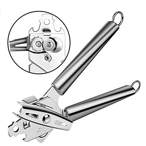 Multifunctional Can Opener, Norya Shop Professional Stainless Steel Can Opener Manual, Gear-Driven Manual Bottle Tin Opener, Smooth Edge and Heavy Duty (Manual)