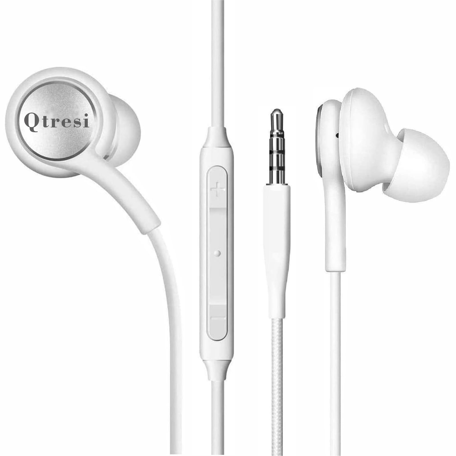 2024 New Earbuds Stereo Headphones for Samsung Galaxy S8 S10 S10e Plus A31 A71 Cable - Designed by AKG - with Microphone and Volume Buttons (White)…