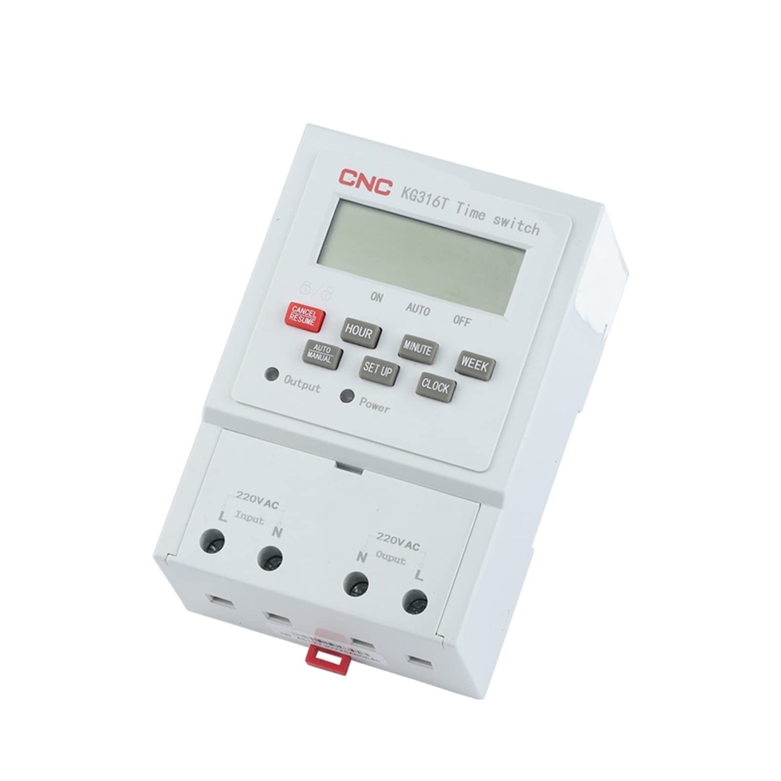 KG316T 220/380V Interruptor de Tiempo de Carril DIN Relé de Tiempo Lámpara de Calle Cartelera Fuente de alimentación Temporizador Teclado Corrección de Tiempo de Bloqueo(Size:380V)