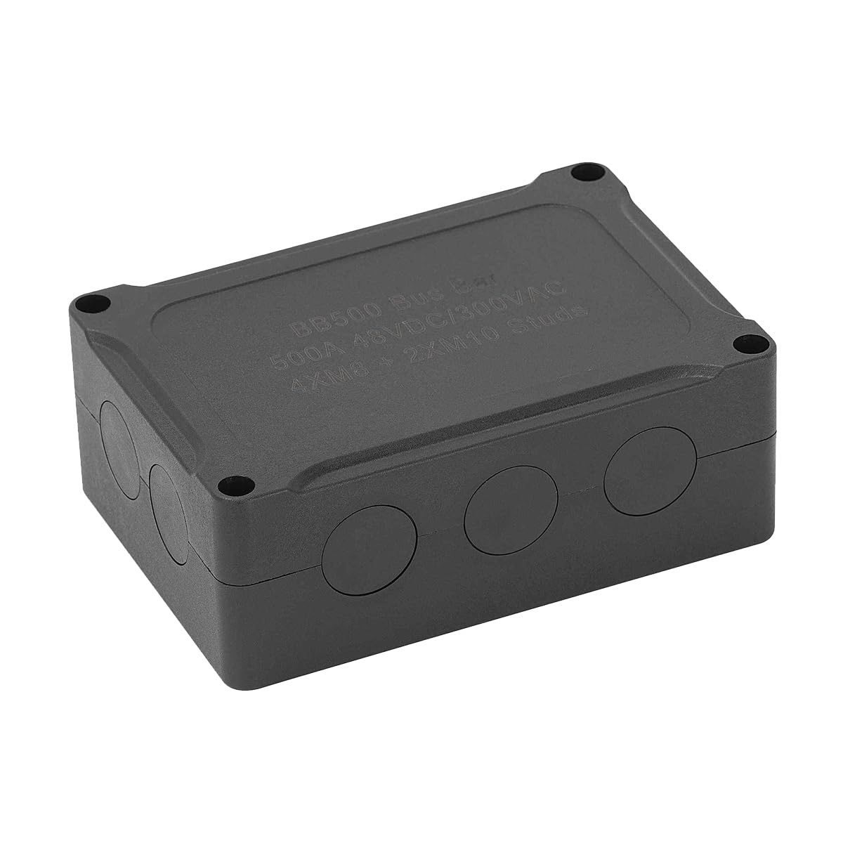 500A Marine Sammelschiene 48V Automotive Stromverteilerblock Big Current 6 Bolzen Kunststoffabdeckung Zubehör für Auto Boot Auto Schwarz