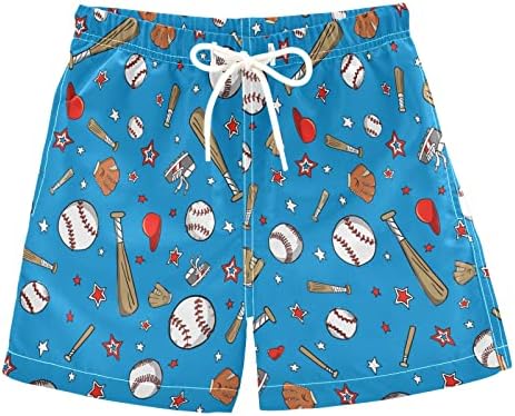 Baseball Sports Balls Boy's Swim Trunks Kids Toddler Swim Board Shorts Bathing Suits for Teens Swimwear Swimsuit 3T