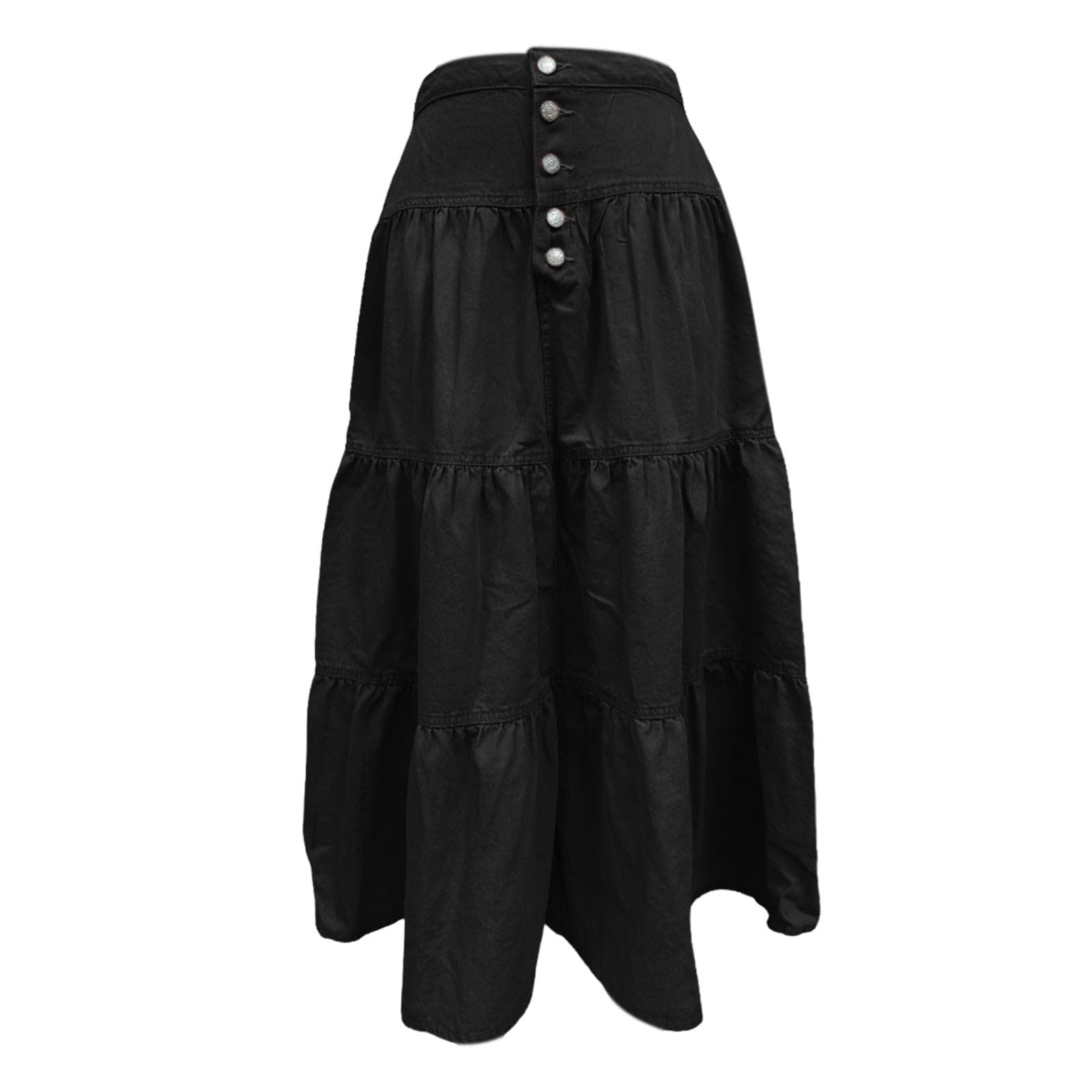 Falda Larga Mujer Verano, Faldas Mujer Verano Volantes, Larga Cintura Alta con Volantes Plisada Y Escalonada Ideal Ropa Calle Fiestas Y Atuendos Faldas Skirt Falda Lunares Falda Vaquera Minifalda