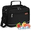 RAINSMORE Insulated Lunch Bag for Women Men Cool Bag Leakproof Water-Resistant Cooler Picnic Bag for Adults Work Commuting School Travel Office Black