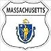 SMART BLONDE Massachusetts State Flag Highway Shield Metal Sign HS-129