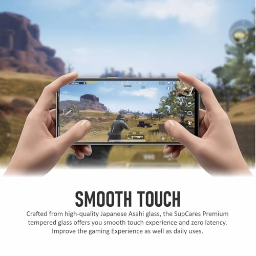 Image of SupCares Tempered Glass for Samsung Galaxy M06, Galaxy F06 and Galaxy A06 (6.7 Inch) With Installation Kit | Military-Grade Gorilla Screen Protector | Edge to Edge Coverage | Black