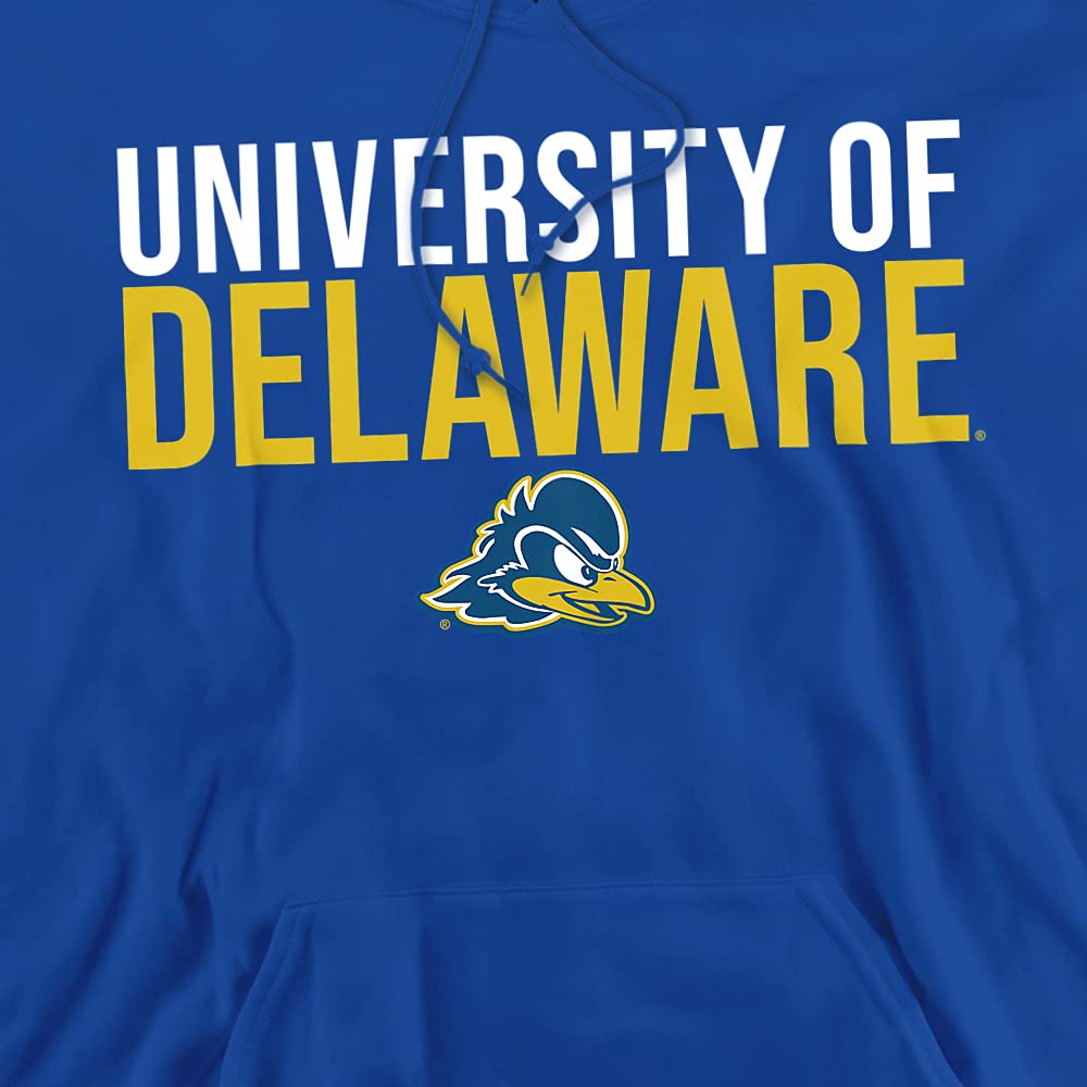 University of Delaware Official Stacked Unisex Adult Pull-Over Hoodie,Royal Blue, 2X-Large
