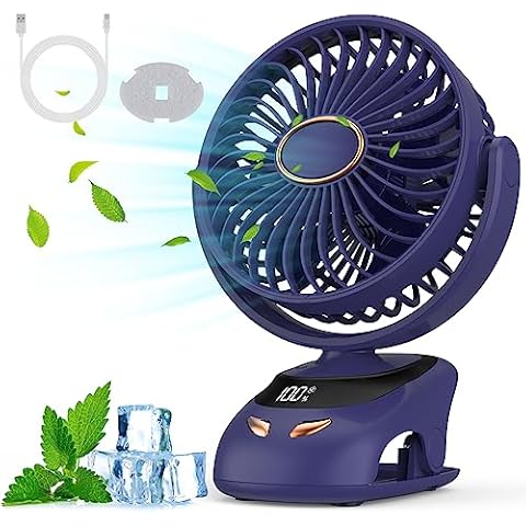 Misilmp USB Clip Fan with LED Display Cover