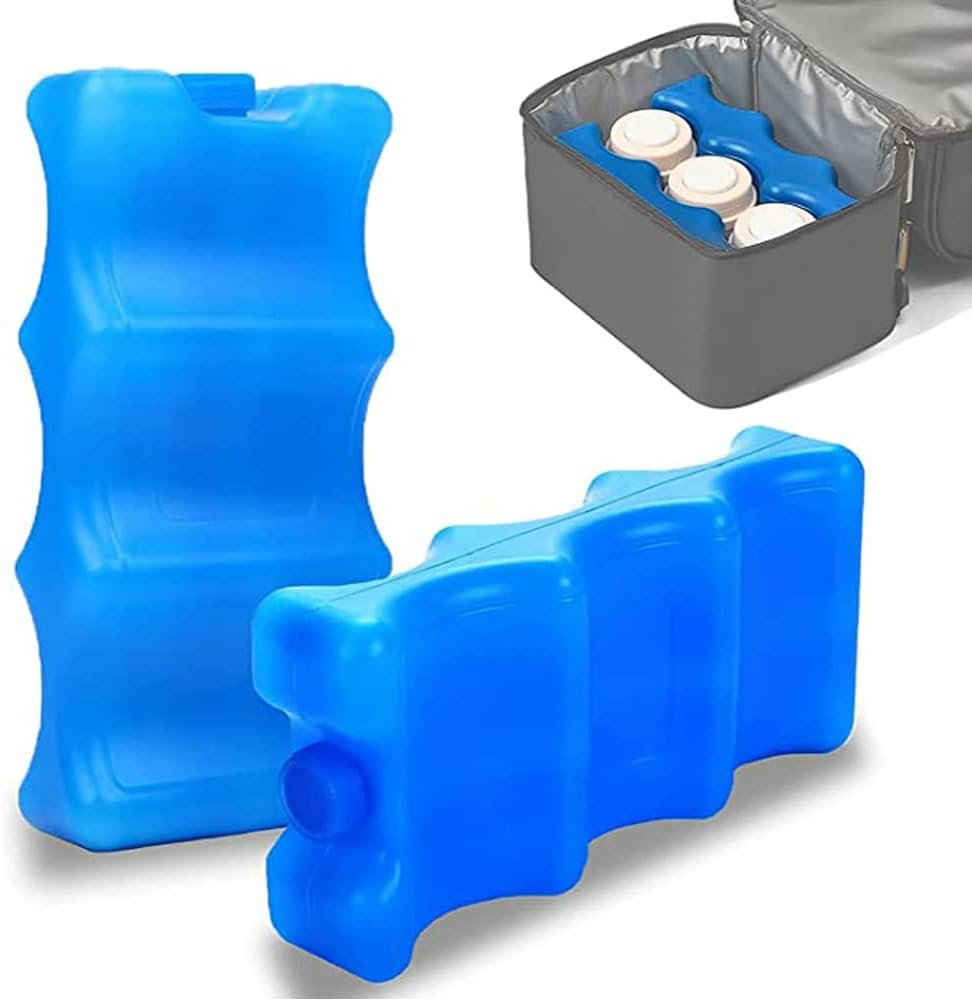 Ice Pack for Breastmilk Storage, for Seafood Preservation, Food Preservation, Beverage Refrigeration, Wavy Outline, Keeps Breast Milk Fresh, Long Lasting Reusable Cool Packs for Camping Picnic 2Pcs