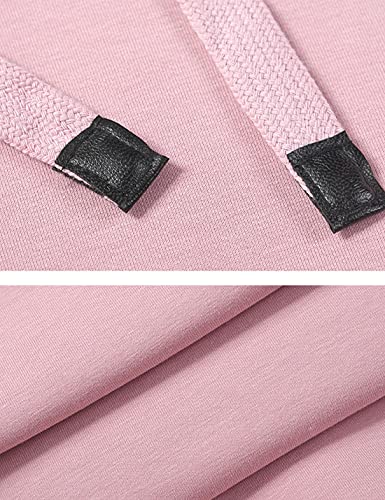 Lviefent Womens Casual Loose Fleece Sherpa Lined Hooded Pullover Sweatshirt Winter Athletic Hoodies Top (Pink, Medium) #TOP1