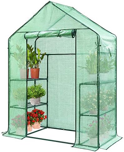 VIVOSUN 57 x 29 x 77-Inch Mini Walk-in Greenhouse with Windows, Shelves and Anchors, Plant Garden Hot House