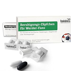 Beruhigungs-Zäpfchen® für BREMEN-Fans | Lakritz-Zäpfchen für BREMEN-Fans zur Einnahme bei Niederlagen, Gegentoren…