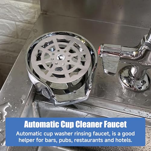 Image of Sink Glass Rinser for Kitchen Sink, High Pressure Cup Washer for Sink, Stainless Steel Automatic Cup Rinser Sink Attachment with Gasket for Home Commercial Cups Washing