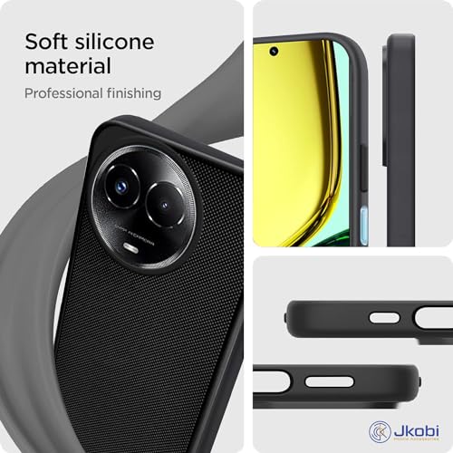 Image of Jkobi Back Cover Case for Realme C67 (Textured Grip Design | Camera Protection | Slim and Light Weight | Soft Touch and Feel | Black)
