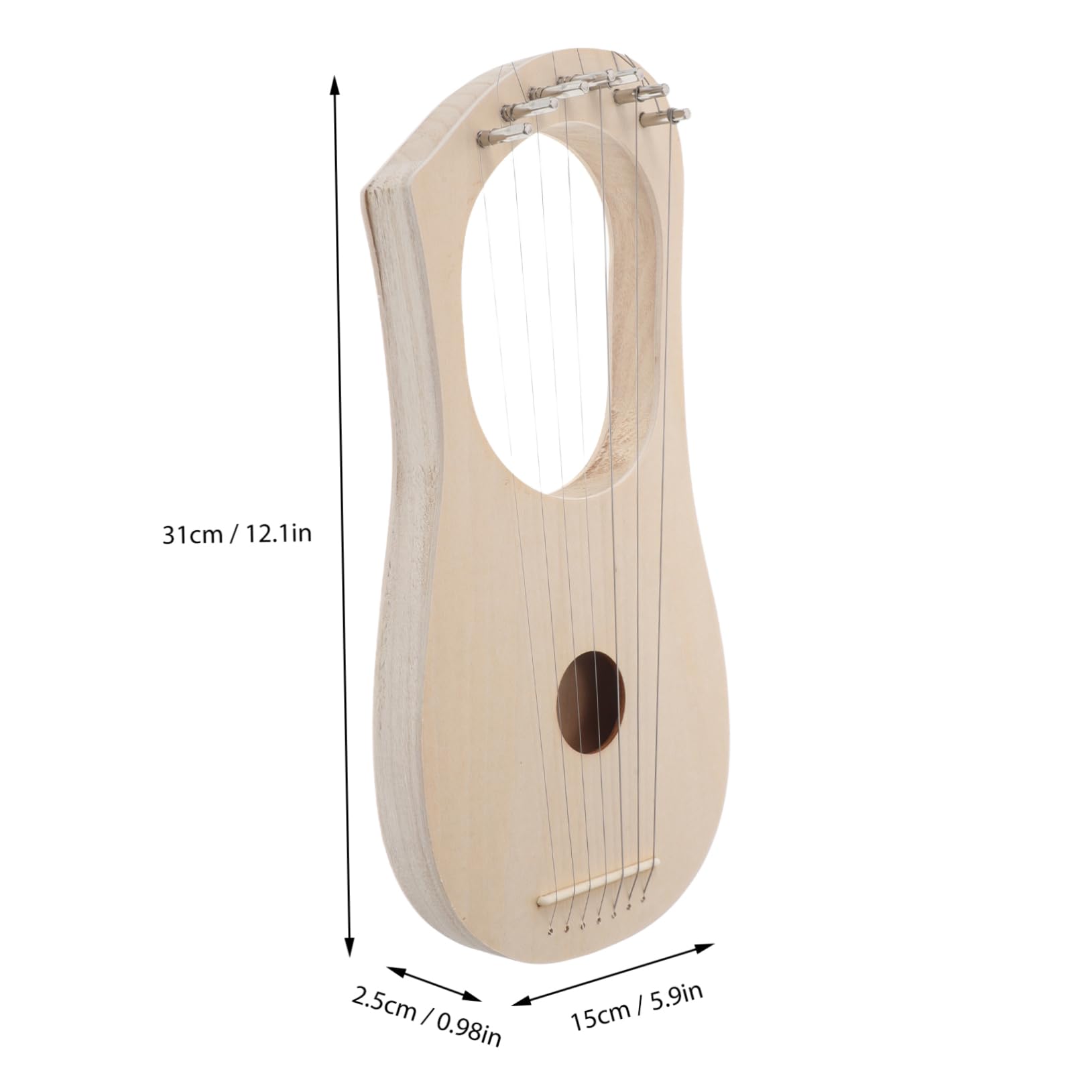 HANABASS Kit Fai da Te Arpa Lira in Legno con 7 Corde, Facile da Assemblare, Design Unico, per Principianti e Intrattenimento Familiare