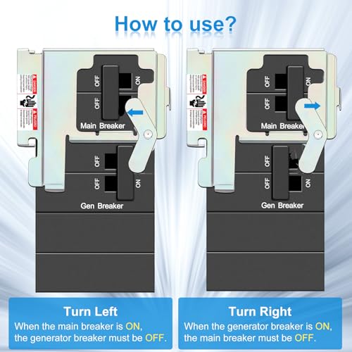 Kit de enclavamiento mecánico ECSBPK02 para generador, compatible con Siemens y Murray, para panel 15-125 Amp QP o MP para conmutar entre energía de red y de respaldo miniatura 6