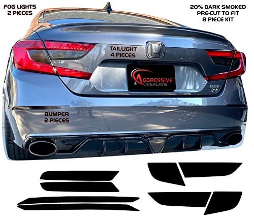 Tinted Overlays FITS: 2018-2021 Honda Accord Tail Light Tint | Rear Bumper Reflector & Fog Overlay Covers Compatible with 18' - 21' Accord Sedan (Dark Smoked) Tinted Overlays FITS: 2018-2021 Honda Accord Tail Light Tint | Rear Bumper Reflector & Fog Overlay Covers Compatible with 18' - 21' Accord Sedan (Dark Smoked)