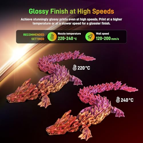 Image of FLASHFORGE Silk Tri-Color PLA Filament 1.75mm, Coextrusion Gold Red Purple Triple Color Rainbow 3D Printer Filament, Enchanting Silk Finish with 360 Multicolor Shifting Color Effect
