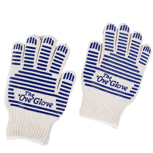 BBQ Gloves Oven Gloves 572℉ Extreme Heat Resistant, Grilling Gloves Silicone Non-Slip Oven Mitts Kitchen Gloves for BBQ Grilling Cooking Baking-1 Pair (Blue) (Blue)