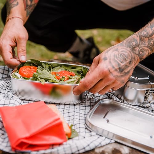 NERTHUS FIH 940 Stainless Steel Lunch Box 800 ml Stainless Steel Metal Lunch Box, Airtight, Lightweight, Reusable and Easy to Clean - Image 3