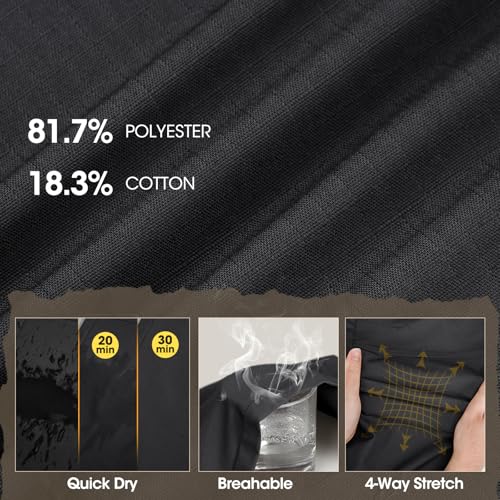 IGOLUMON Men's Ripstop Tactical Pants Breathable Stretch Cargo Pants Outdoor Lightweight EDC Work Hiking Pants Zipper Pockets3