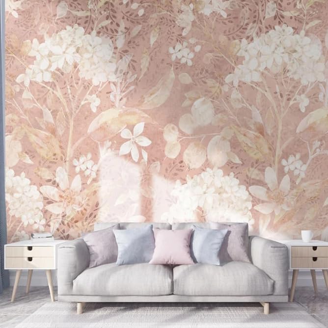 Papier peint 3D Aquarelle Fleurs fraîches Style pastoral Panoramique 350x256cm