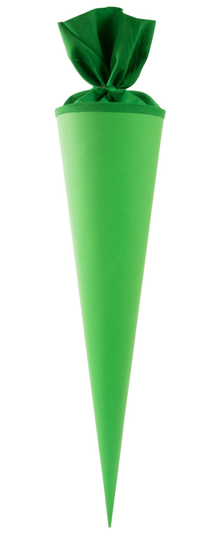 goldbuch 97822 School Cone 70 cm Sugar Cone with Felt Closure, Gift Bag Made of Glossy Cardboard Gift Packaging for First Day of School and Back to School Green