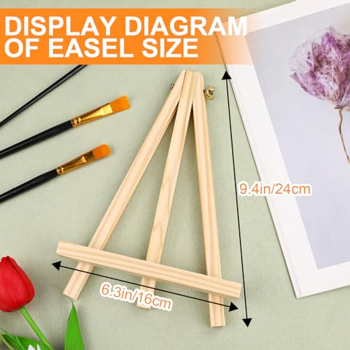 ESRICH 16 Pack 9 Inch Wood Easels, Easel Stand for Painting Canvases, Art and Crafts, Tripod, Painting Party Easel, Kids Student Tabletop Easels for Painting, Portable Canvas Photo Picture Sign Holder by ESRICH - Image 2