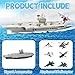 OTONOPI 18.5 Inch Aircraft Carrier Battleship Army Toys with 6 Warships Fighter Jets Warplanes Helicopter, Military Aircraft Carrier Model Ships for Kids Boys Girls