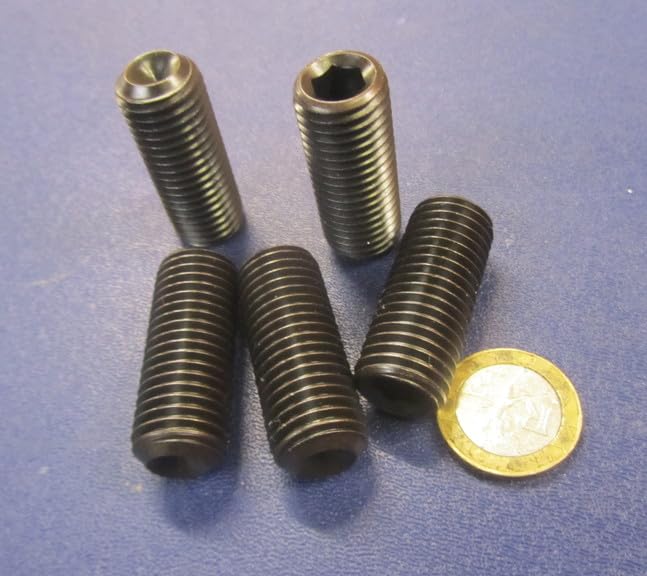 Alloy Steel Cup Point Set Screws M16 x 2 mm x 40 mm Length 5 pcs