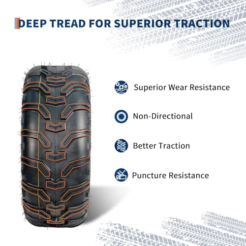 Image of GarveeTech ATV /UTV Tires, Set of 4-24x8-12 Front & 24x10-11 Rear All-Terrain Tires, 6PR Tubeless, for Off-Road, Mud, Dirt and Trails