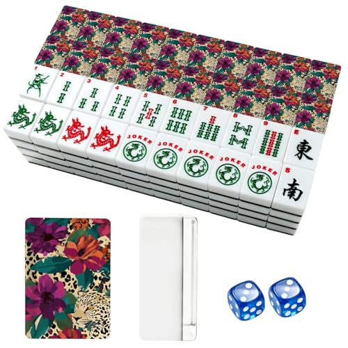 Set de fichas American Mahjong con diseño animal y bolsa miniatura 1