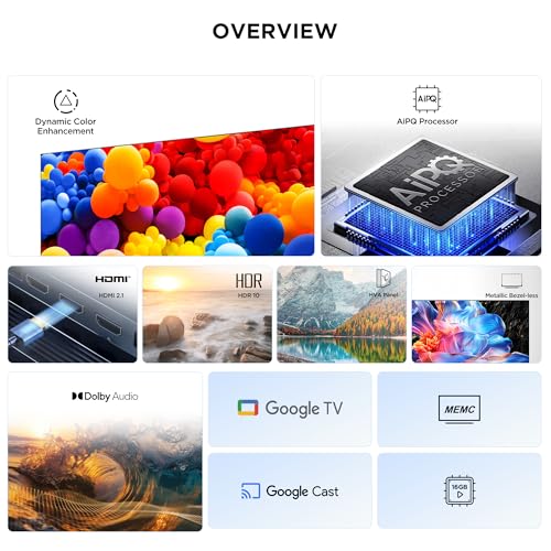 Image of TCL 65-Inch LED 4K UHD Smart TV (65P6K, 2025 Model) | Google TV, 60Hz Refresh Rate, HDR10, AiPQ Processor, Dolby Audio, MEMC, HDMI 2.1, Bluetooth 5.2, WiFi 5, Bezel-less Design