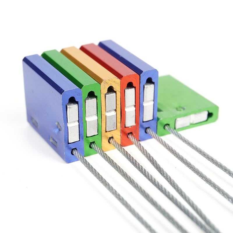 50PCS High Security Cable Seals, Tamper Proof Steel Wire Seal, Adjustable Length Truck Seal Disposable Self-Locking Security Tags Pull-Tight Shipping Ties for Trailers, Containers, Cargo (Golden)