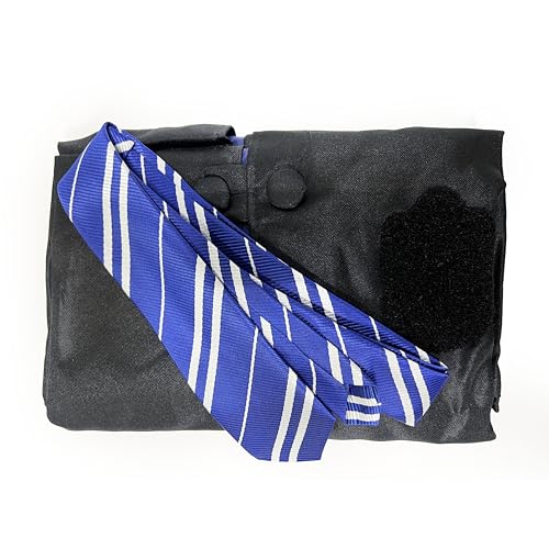 Costume da Mago per Adulto, Costume da Mago Unisex, Mantello Nero Halloween, Costume Wizard Adulti Carnevale, Costumi per Natale Carnevale Halloween Masquerade Cosplay (Blu, L)