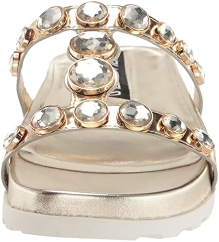 Karl Lagerfeld Paris Women's Tori Jeweled Flatform Heeled Sandals, Champagne, 11 | Image 1