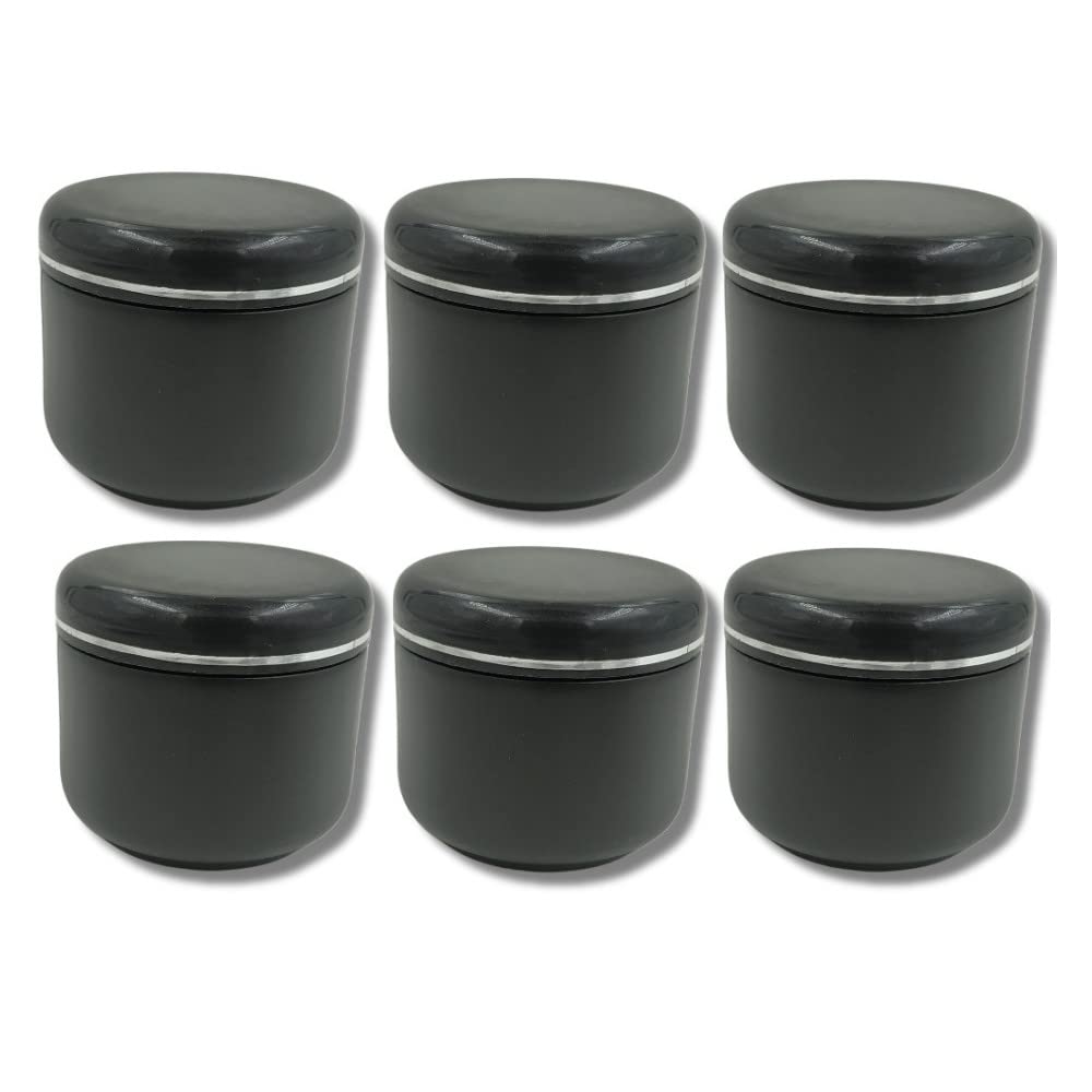 Hunky Dory PET Jar 100Grams Unbreakable Plastic Black Cosmetics Shan Container for Creams,Lip Balm, Body Butter, Essential oil, Costemic, Makeup Use (Pack of 6)-picture-33