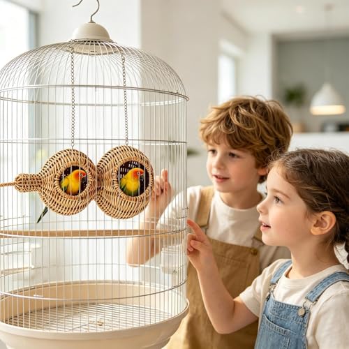 Nid pour cage à oiseaux calopsitte et canaris avec accessoires de jeu