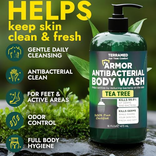 Image of Antibacterial Body Wash with Tea Tree Oil for Back Acne & Skin Irritation